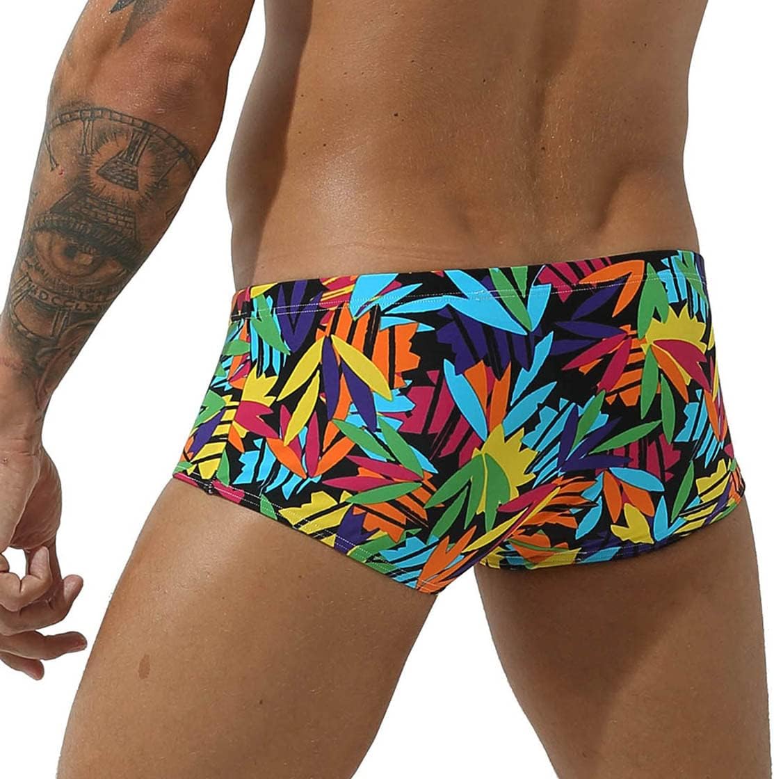 Men's Swim Briefs Bikini Board Surf Boxer Trunks Swimsuits Elastic & Drawstring