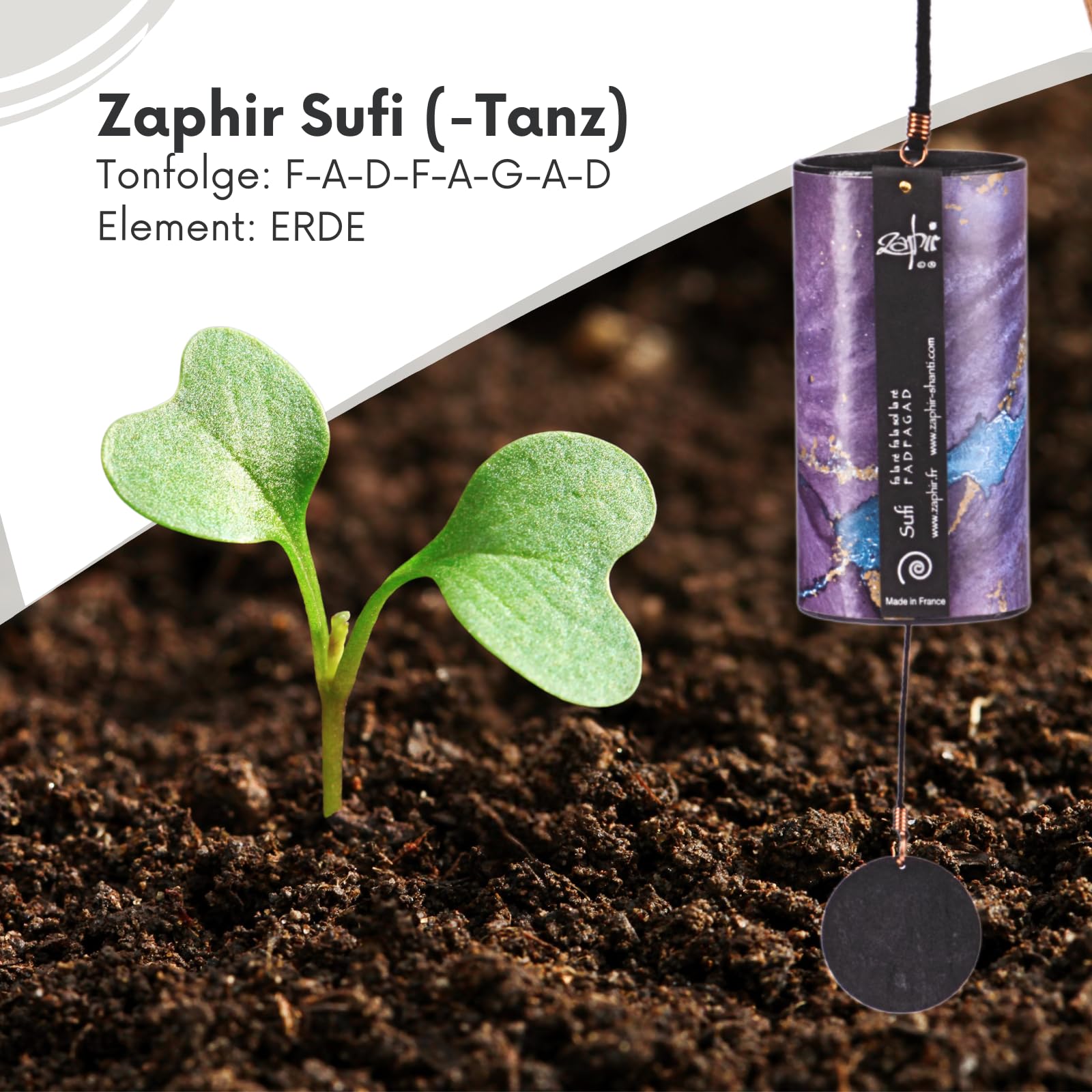 Zaphir Klangspiel 5er Set mit Geschenkverpackung | Freie Auswahl | Windspiel Geschenk | Chimes für Yoga, Kinder und Meditation in Grün - Crystalide, Sufi, Twilight, Sunnray [5 Stück]