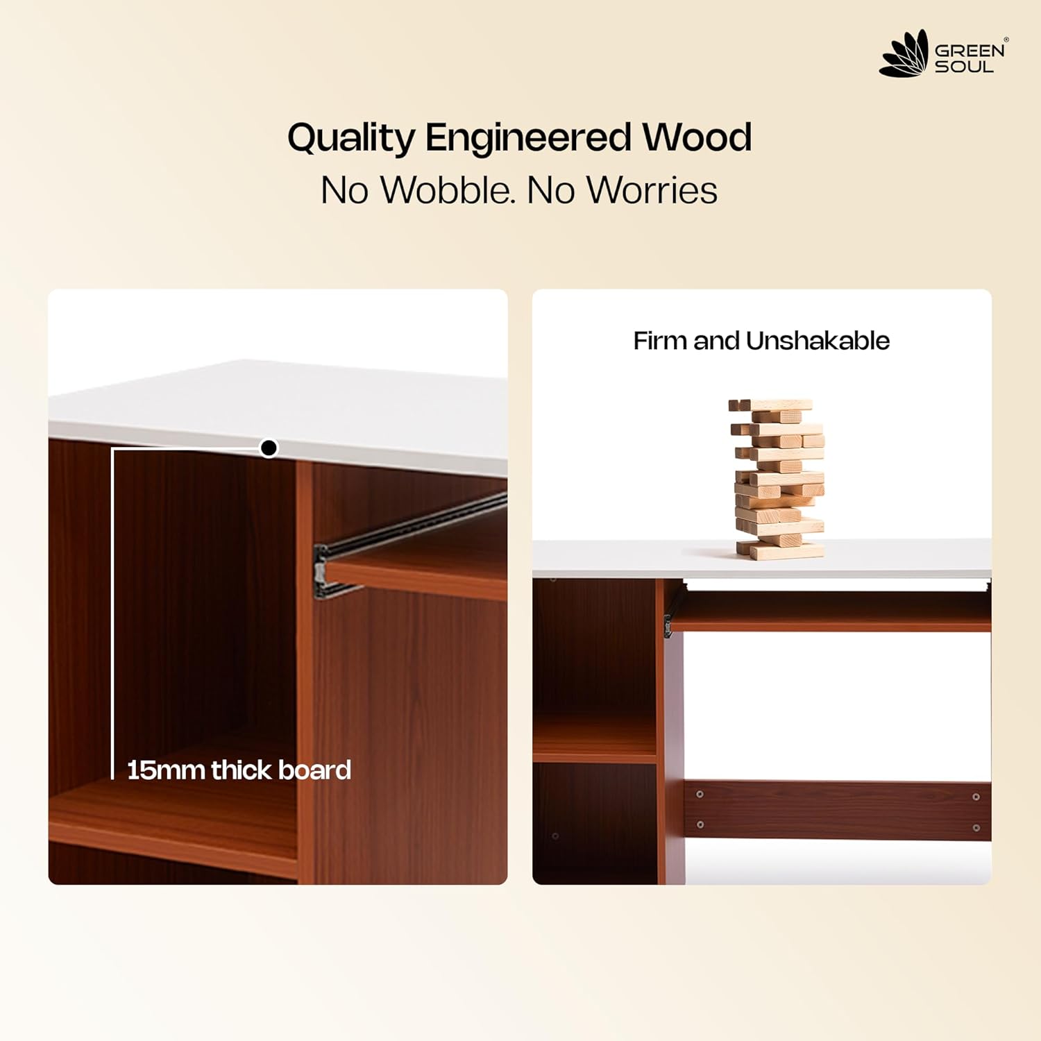 Green Soul Murray Computer Table for Home - Study Table for Students, Work Table for Adults & Professionals with Keyboard Tray, Storage Shelves | Natural Teak | 3 Years Warranty 26 71d0u7BVctL. SL1500