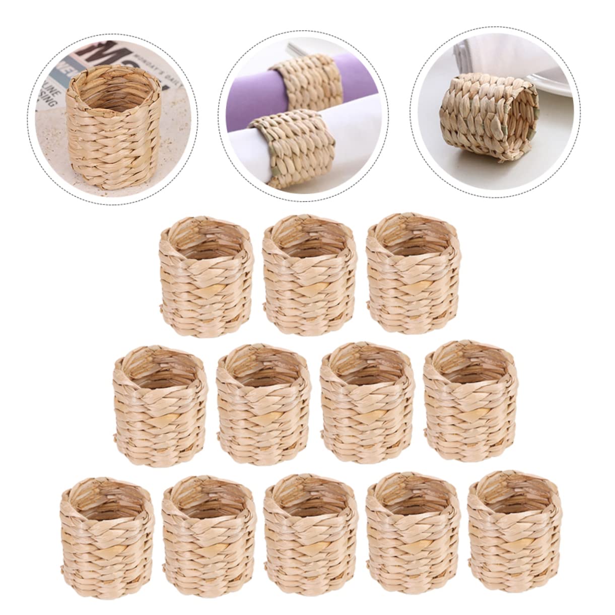 Amosfun Lot De 2 Serviettes en Jute Décoratives Style Pastoral pour Table À Manger 12 Pièces X 2