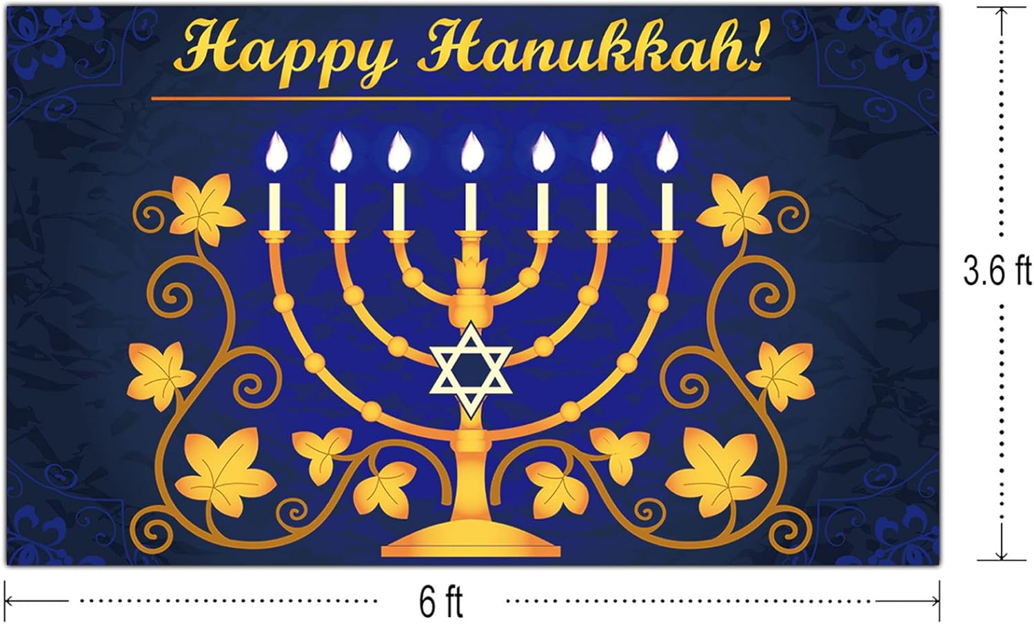 Buy 6 X 3.6ft Happy Hanukkah Backdrop Hanukkah Party Photography