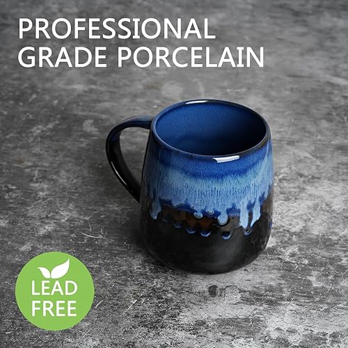 Miniatura 3 de Bosmarlin Taza de café de cerámica extragrande, 23 onzas, apta para microondas y lavavajillas, taza de té grande de gran tamaño, esmalte reactivo