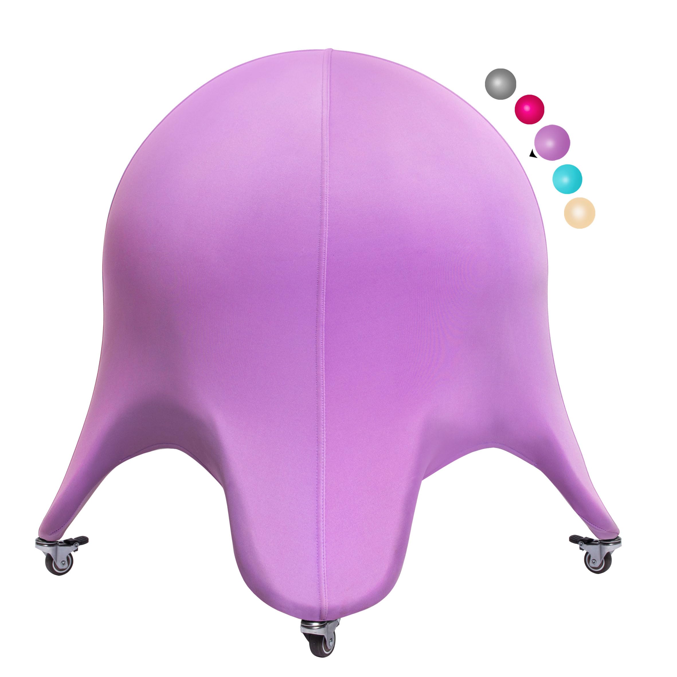Pelotas ergonómicas para oficina con ruedas y funda amatista de 60-65 cm para silla de escritorio