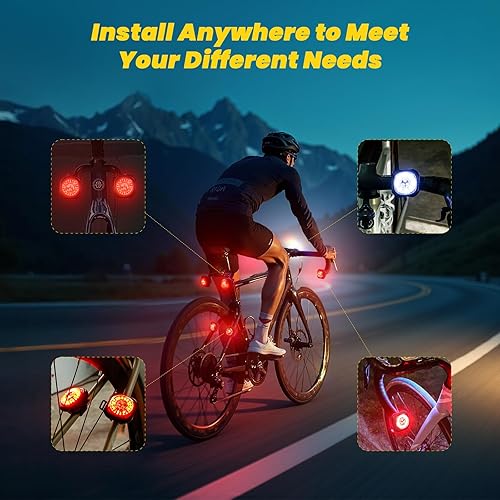 Miniatura 7 de Sistema de luces inteligentes para bicicleta luz trasera, faro y señal de giro, luz de bicicleta delantera y trasera de sincronización para