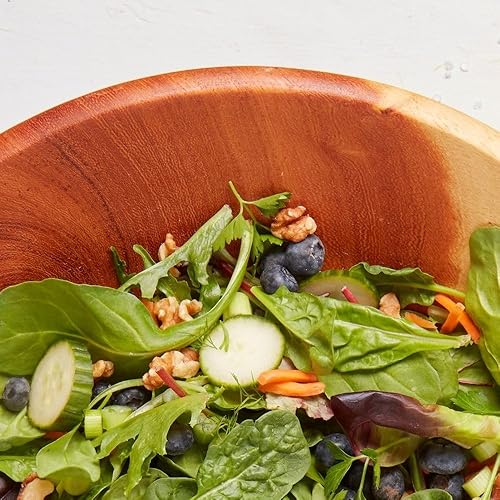 Miniatura 2 de Comedor y entretenimiento, cuenco de madera, servir ensalada o pasta, frutero de encimera, cena familiar, fiesta, vacaciones, Thaksgiving, tallado a