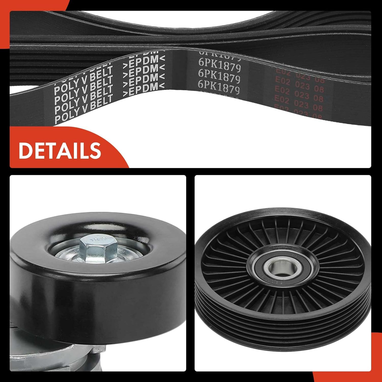 A-Premium Engine Serpentine Belt Drive Kit with Tensioner & Idler Pulley Compatible with Chevrolet, Suzuki & Pontiac Cars - Aveo 2005-2008, Aveo5 2006-2008, Swift+ 2004-2008, Wave, Wave5-1.6L