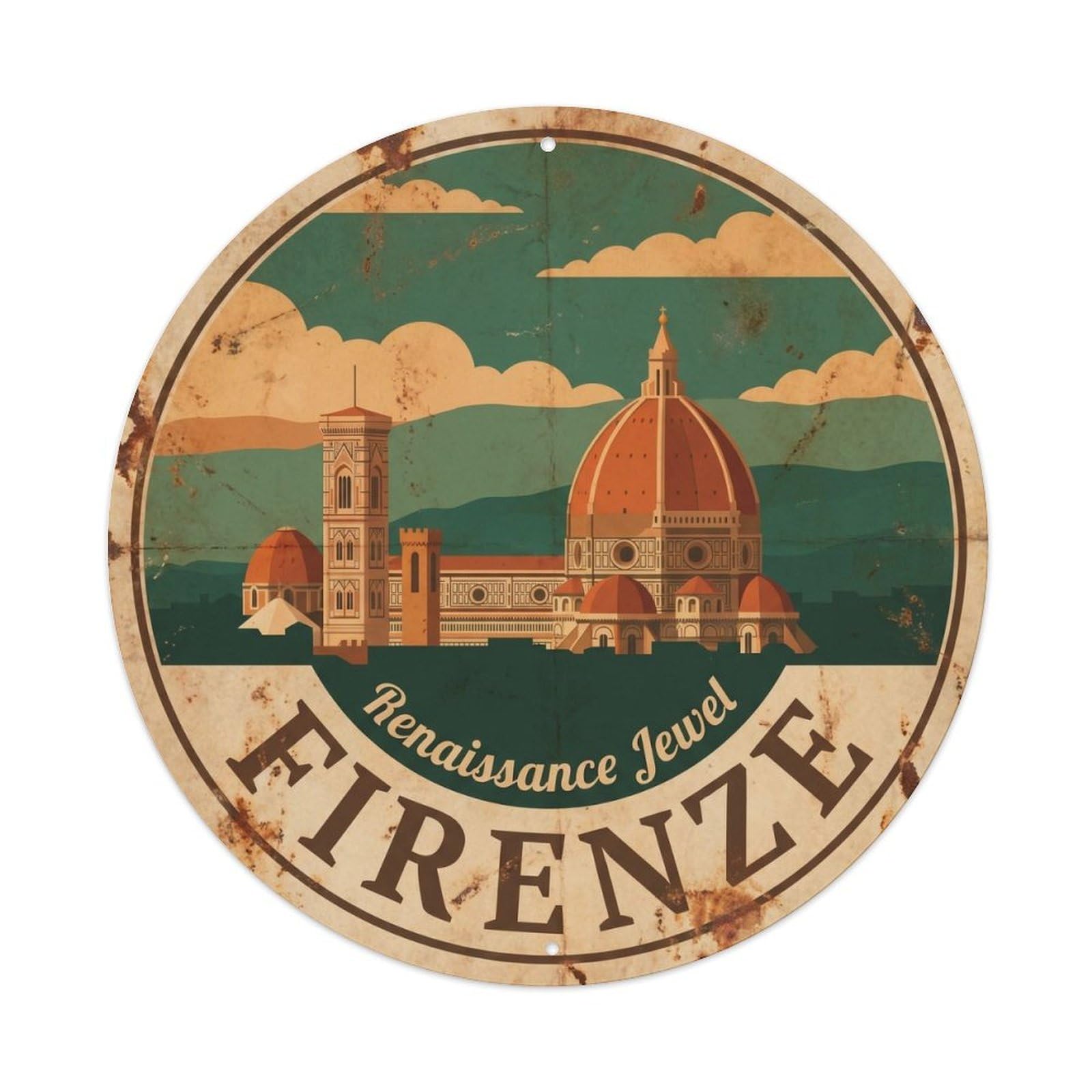 Vintage Travel Florence Cathedral Heritage 1 Metal Tin Sign Plaque