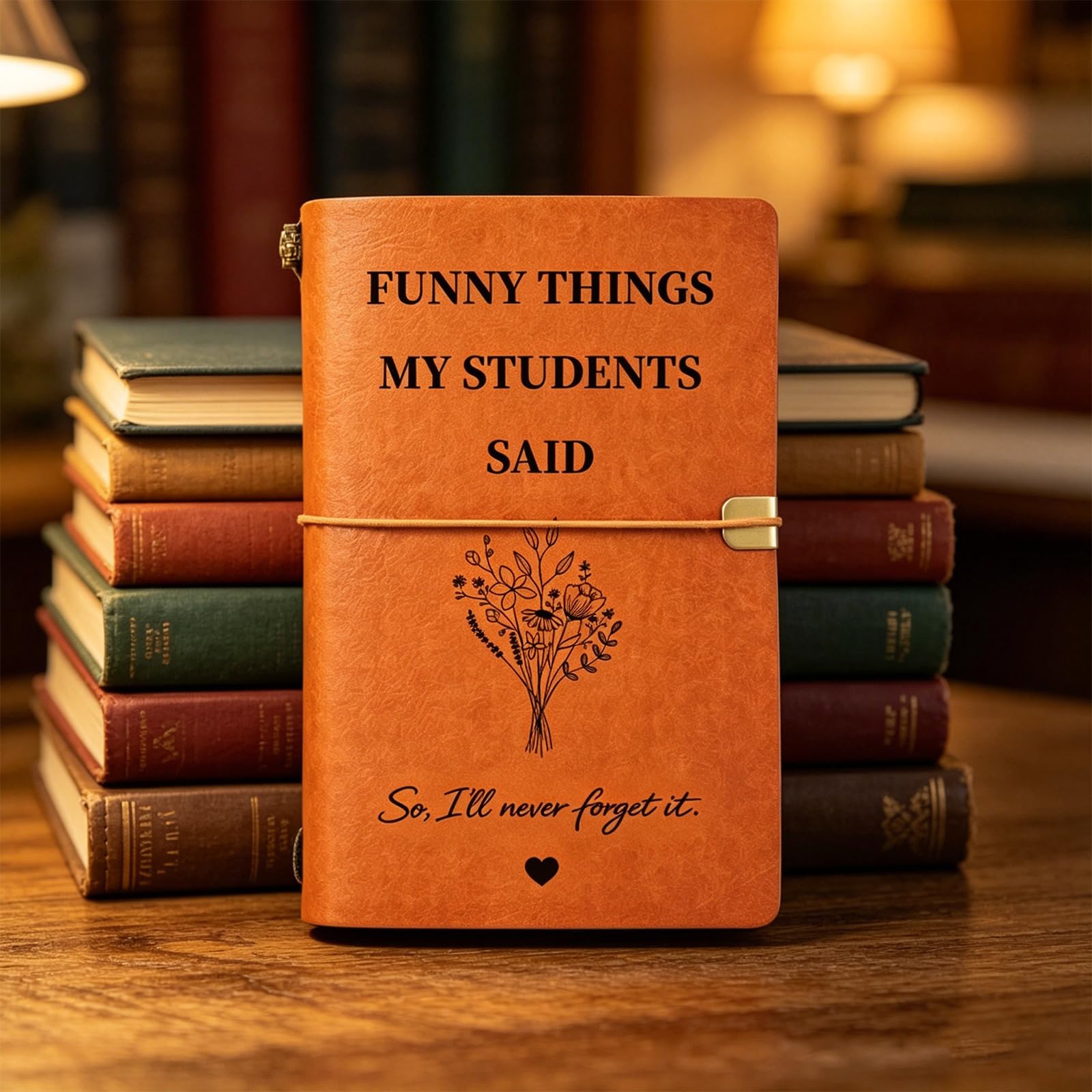 Teacher Gifts, Leather Notebook - "Funny Things My Students Said" - Teacher Appreciation Gifts, Best Thank You Teacher Gifts for Women Men, Suitable for Educators, Teachers, Teaching Assistants, Etc
