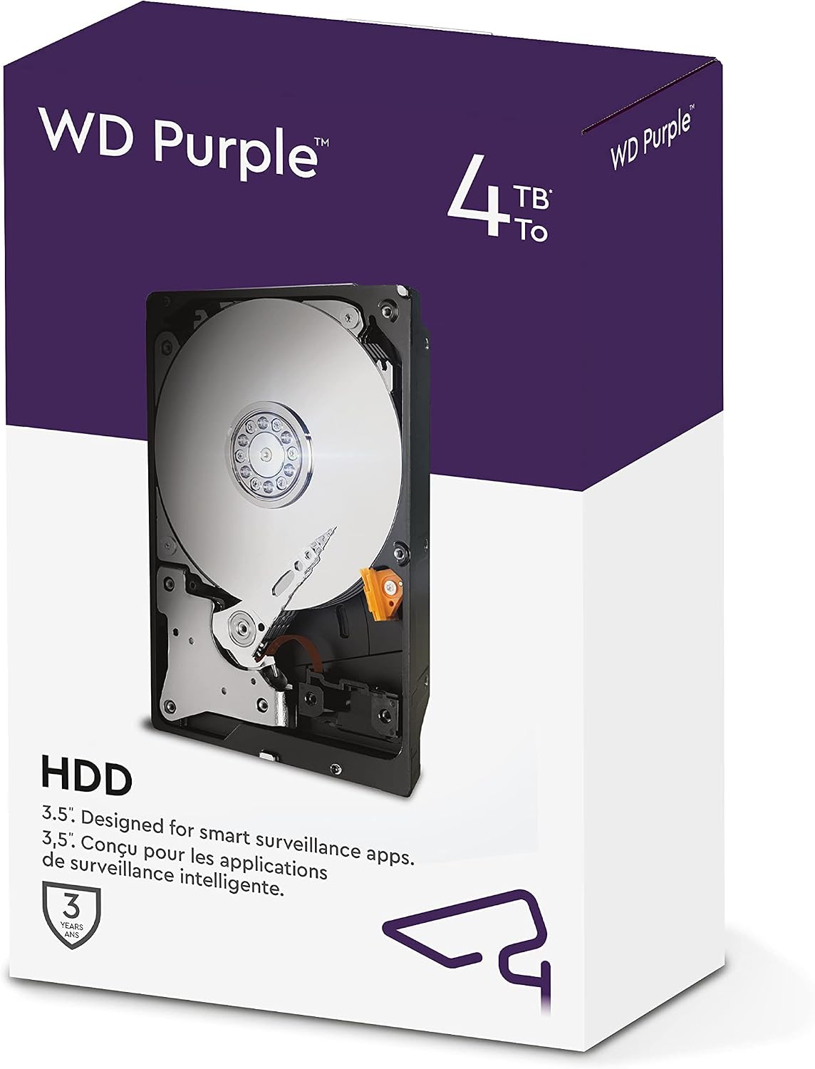 WD Purple 4 TB Surveillance Hard Disk Drive, Intellipower 3.5 Inch SATA 6 Gb/s 64 MB Cache 5400 RPM