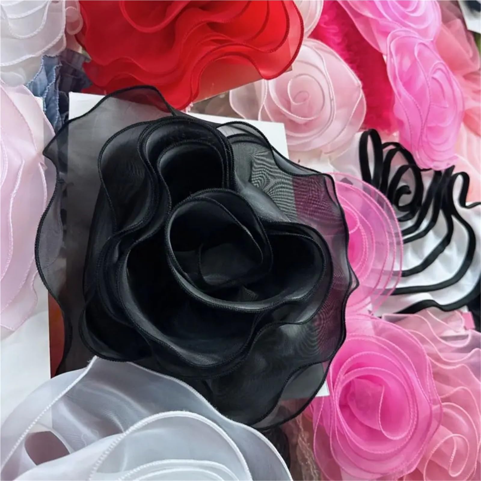 10 Flores Artificiales de Organza para Manualidades DIY