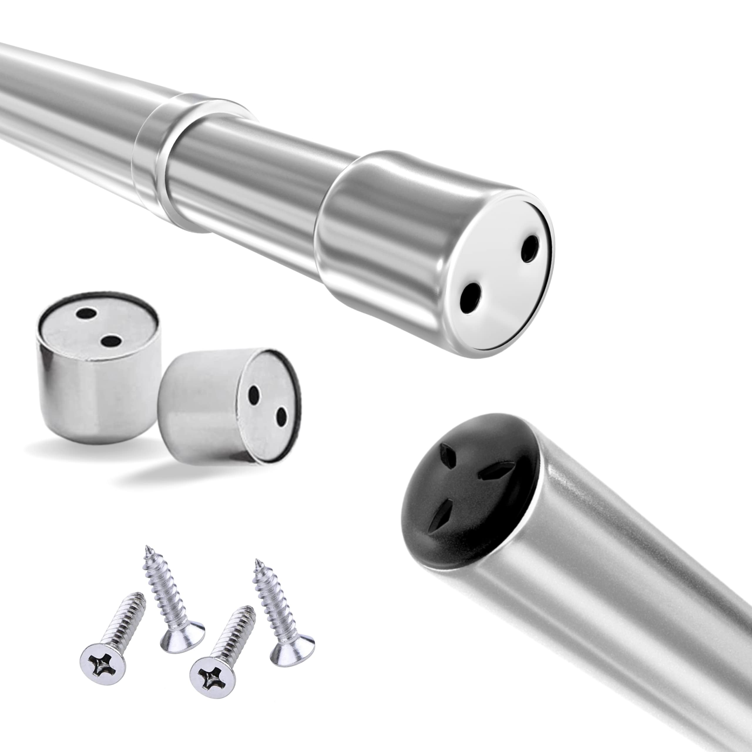 Alexie Wardrobe Rail, Stainless Steel Clothes rail, Extendable Clothes Rail, Wardrobe Pole and fittings 57-100 cm - Heavy Duty and Rust Resistant for Shower, Wardrobe, Windows, Kitchen