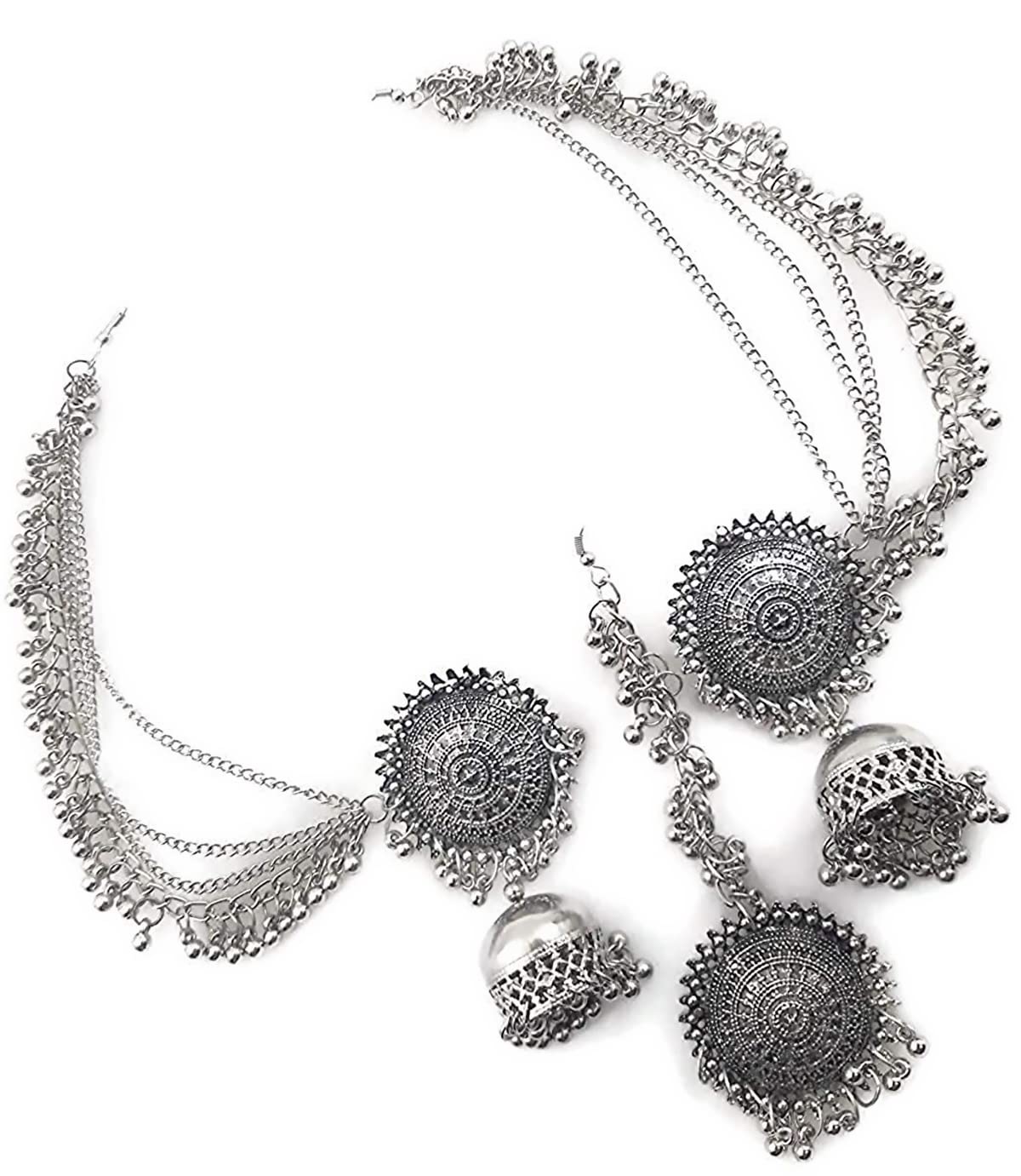 See full amazon price history chart for Stylish & Antique traditional Bahubali Jhumka Stub Earring with Silver Beads in Shining Chain With Maang Tikka for Woman and Girls. Alloy Stud Earring Alloy Stud Earring Stylish & Antique traditional Bahubali Jhumka Stub Earring with Silver Beads in Shining Chain With Maang Tikka for Woman and Girls. Alloy Stud Earring Alloy Stud Earring (B09RMX3G53) Amazon Price History, Amazon Price Tracker