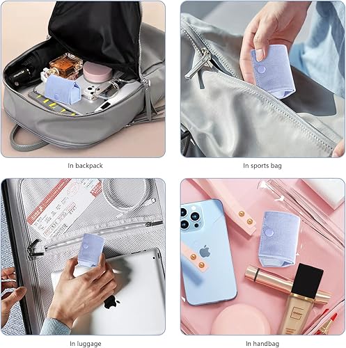 Vista 6 de Caja compacta de terciopelo para anillos con interior y exterior de felpa, mantén tus anillos seguros y elegantes sobre la marcha. Regalo ideal