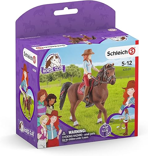 Miniatura 7 de Schleich Horse Club, juguetes de caballo para niñas y niños, Hannah y Cayenne con jinete y juguete de caballo, a partir de 5 años