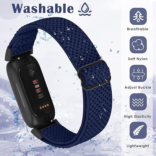 Miniatura 4 de Compatible con correas de reloj Fitbit Inspire 3Inpsire 2InspireInpsire HRAce 2Ace 3, correa elástica ajustable de repuesto para mujeres y hombres,