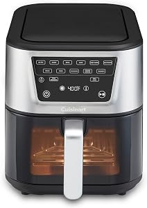 Cuisinart 8-Qt Basket Air Fryer, 7 Functions: Air Fry, Bake, Roast, Broil, Dehydrate, Max Crisp and Keep Warm, Up to 450°F, Slim Design, Touchscreen Digital Display (AIR-212C)