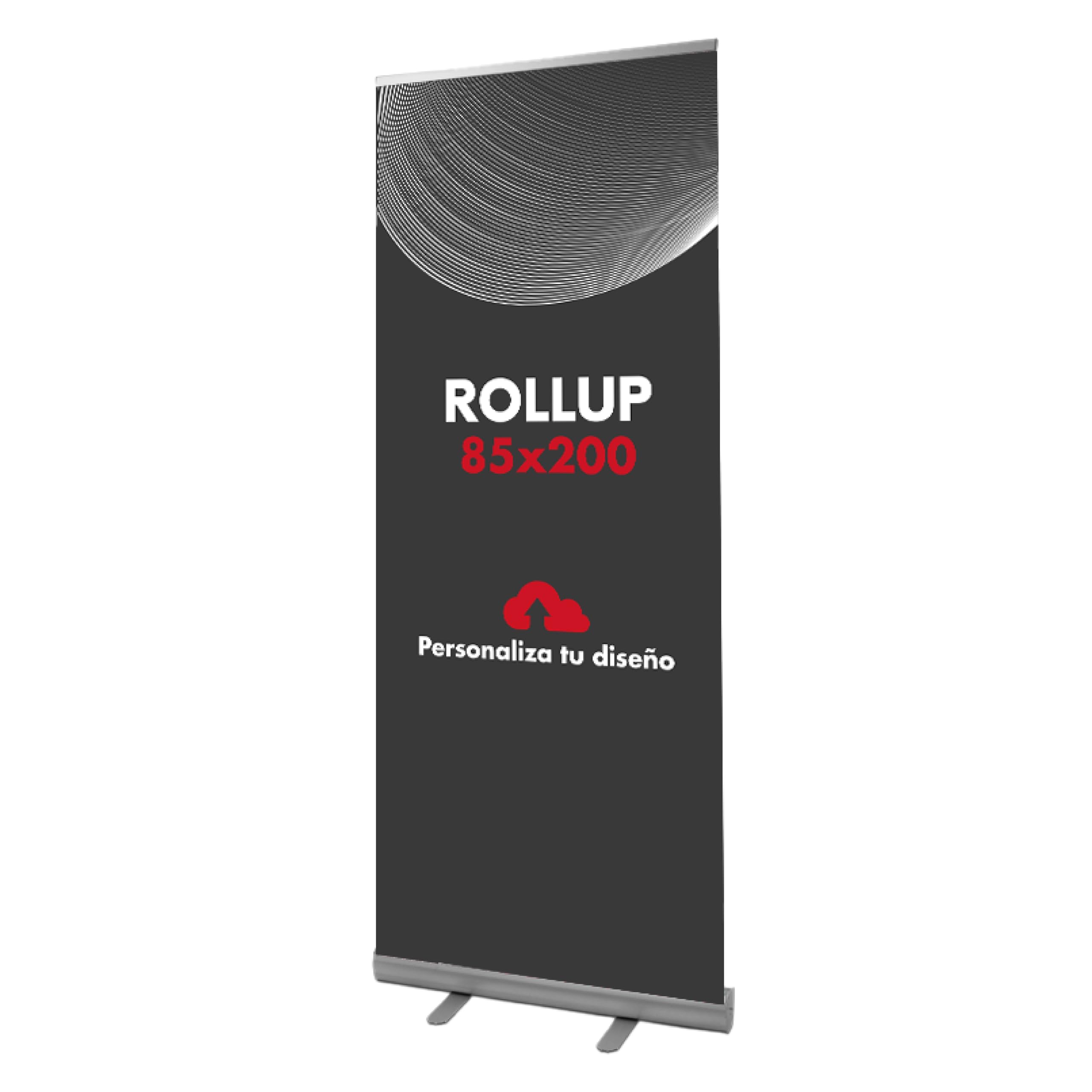 Roll up Personalizado 85x200cm Impresión Incluida en Máxima Calidad | Portátil con Base Estable y Bolsa de Transporte | Display para Ferias, Eventos y Retail