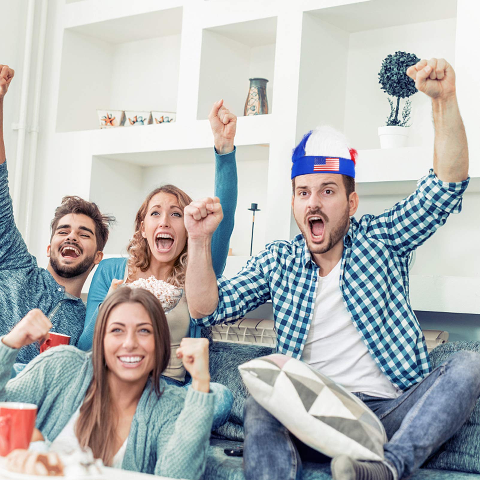 BESTYASH Fourth July Wig Cap Party Hat Wig Stretchy Wig Hat Wig Hair Net Comfortable Breathable for Home Court Atmosphere