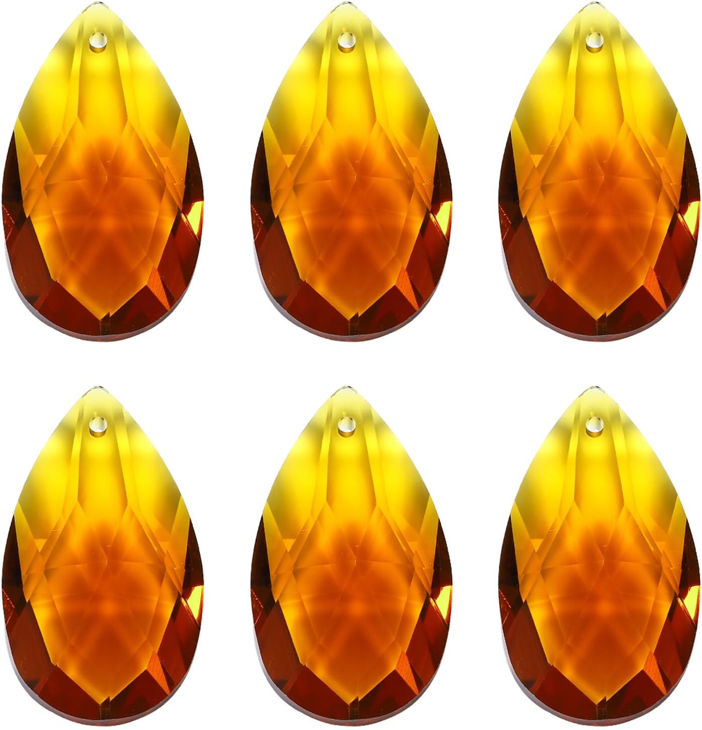 PATIKIL K9 Crystal Pendants Teardrop Beads, 6 Pack 50mm Chandelier Prisms Parts Hanging Beads DIY Lamp for Arts Crafts Decoration, Purple