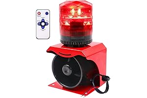 JIAWANSHUN Alarm Siren Horn with Strobe Light for Indoor/Outdoor Emergency Warnings