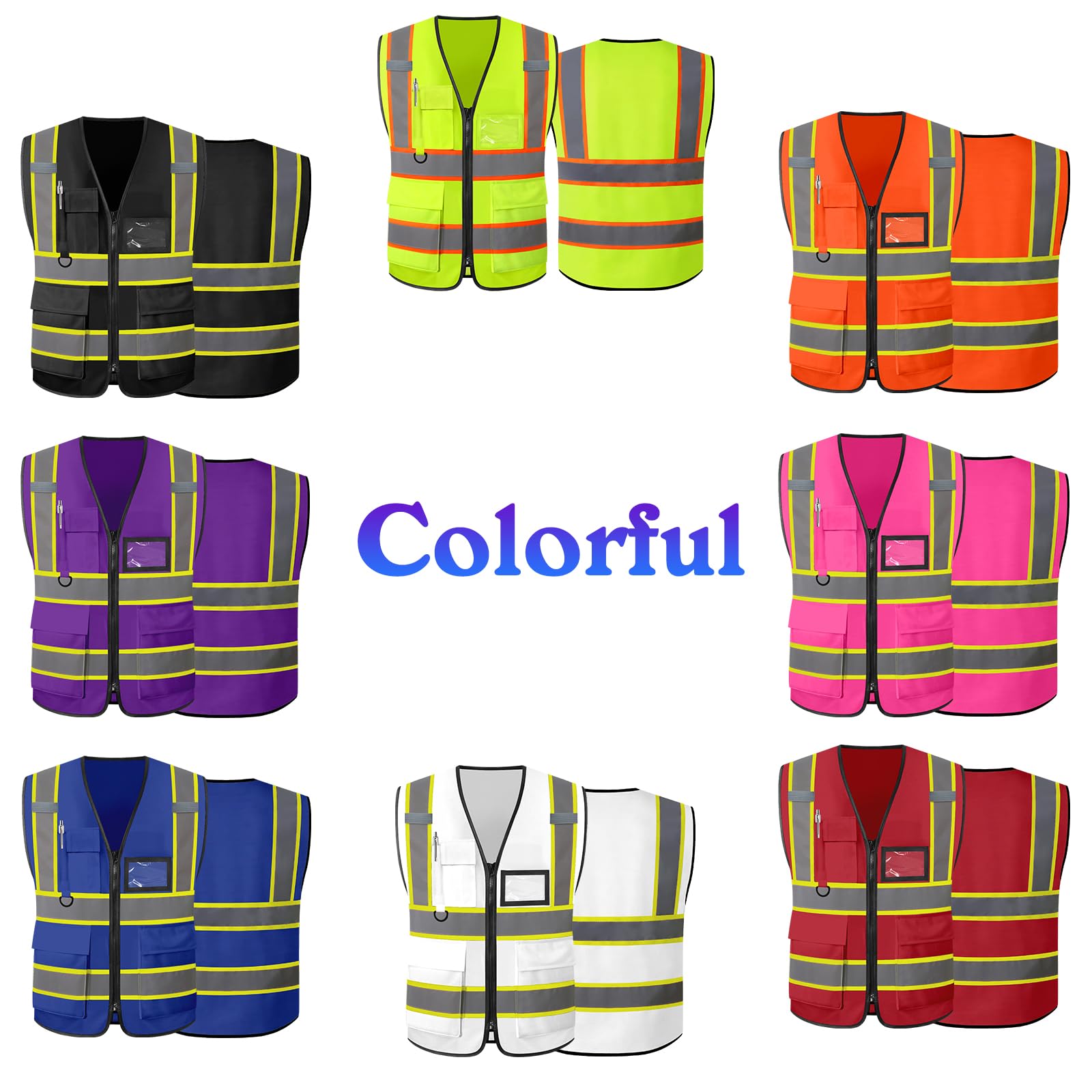 Chaleco Seguridad Personalizado con Logotipo Chaleco Reflectante Personalizado Chalecos de Seguridad de Alta Visibilidad Dos Tonos Para Hombres Y Mujeres Que Trabajan