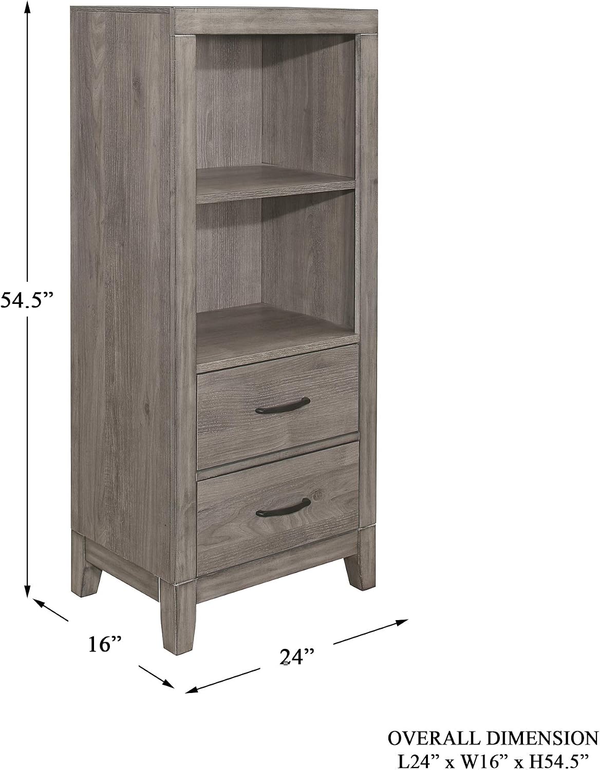 Homelegance Tower Nightstand, One-Size, Grayish Brown