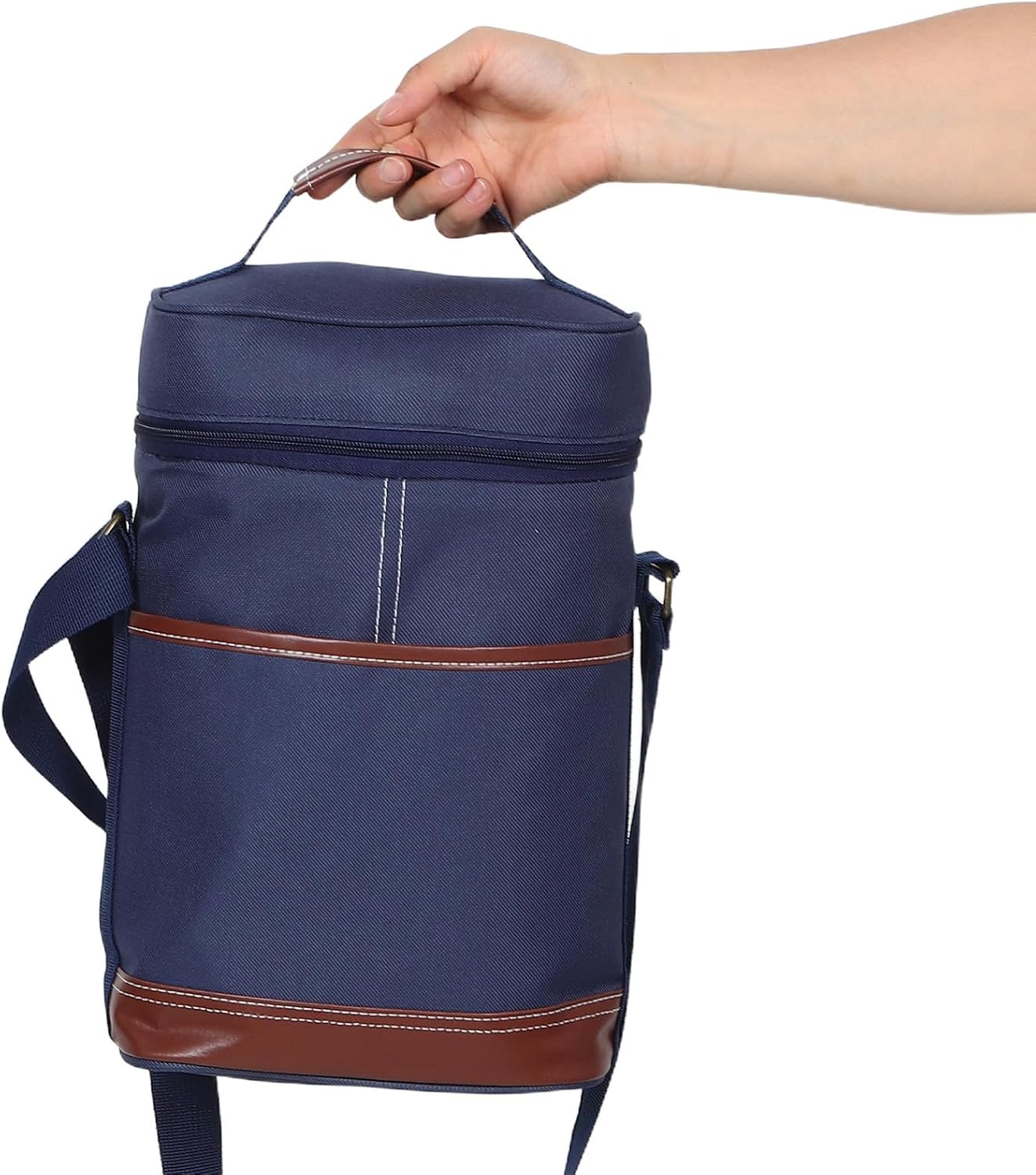 Wine Cooler Bag - Thermal Insulated Bag Portable Versatile Wine Present Carrier Tote for Travel, Restaurant, Tasting, Party Blue