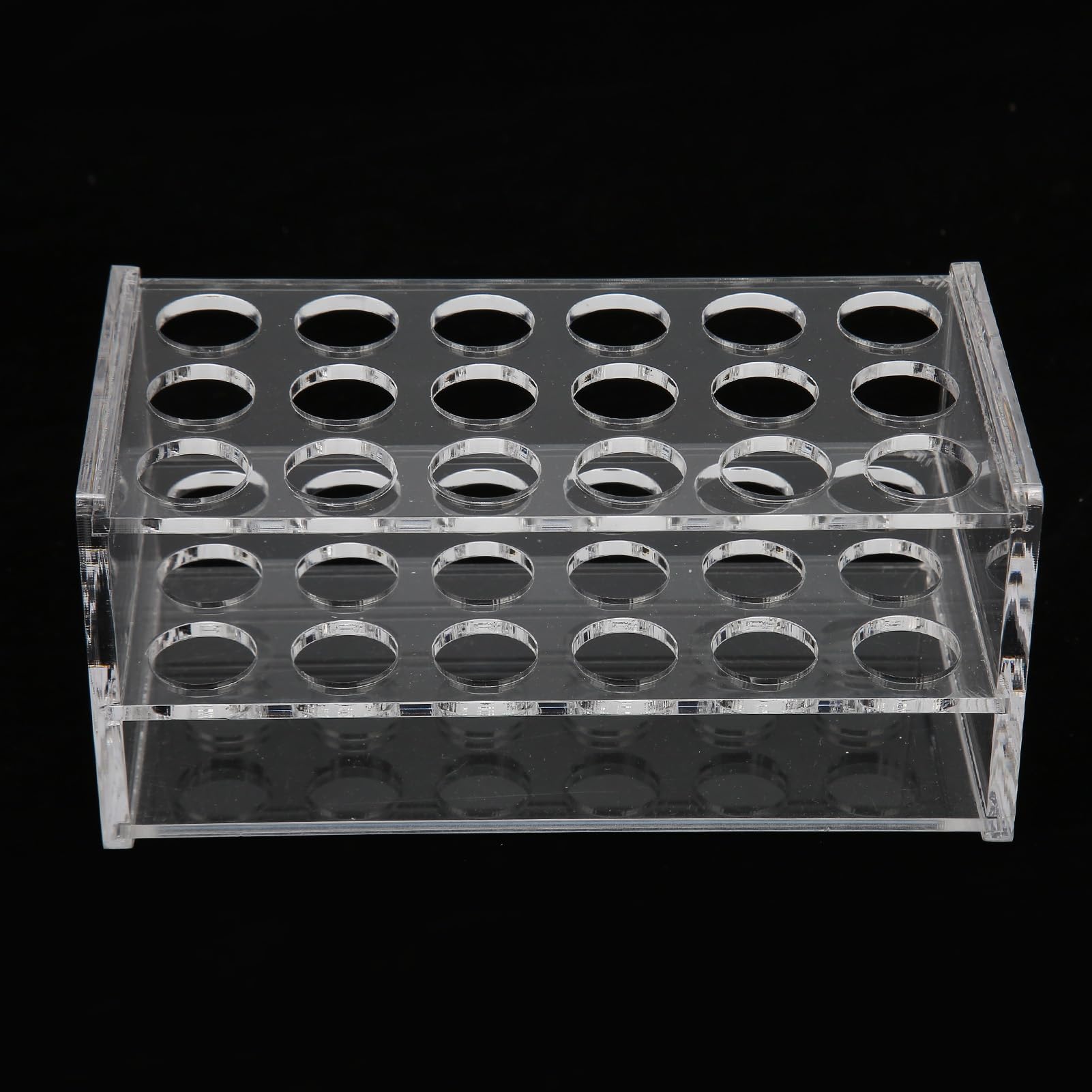 Gradilla para Tubos de Ensayo Acrílico Transparente 18 Orificios para Tubos de 17mm