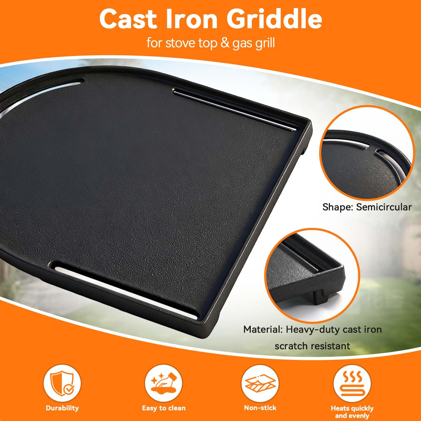 13 x 12.5 "Piastra in ghisa per Coleman Roadtrip 285, 225 tavolo top Grill parti di ricambio, Coleman Cooktop LX LXE LXX, Piastra per Coleman Roadtrip Swaptop Grill Accessori Piastra Grill