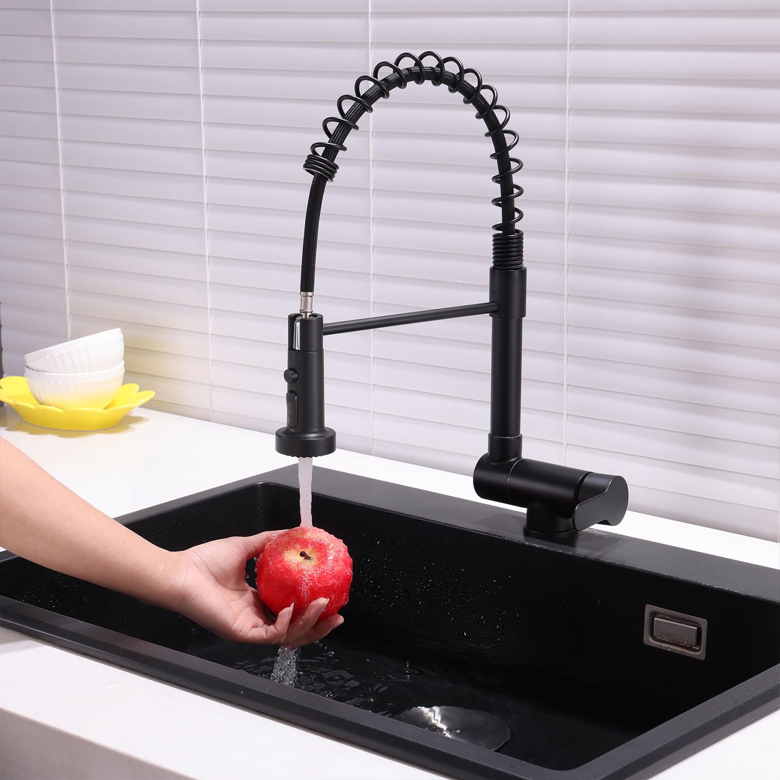 XJTNLB Grifo Fregadero Muelle Grifos Cocina Fregadero Abatibles Cepillado Grifo Extraible Cocina Acero Inoxidable con 3 Modos de Descarga de Agua