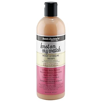 Aunt Jackies Curls and Coils Knot On My Watch Instant Hair Detangling Therapy for Natural Curls, Coils and Waves, Enriched with shea Butter, 16 oz