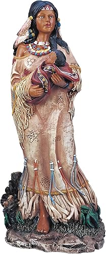 ICE ARMOR Figura decorativa de mujer india con un bebé de 11 pulgadas de alto