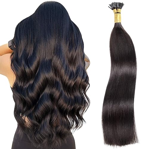 Extensiones de cabello humano con punta en I de 18 pulgadas 100 mechones por paquete extensiones de cabello humano con punta en barra de queratina
