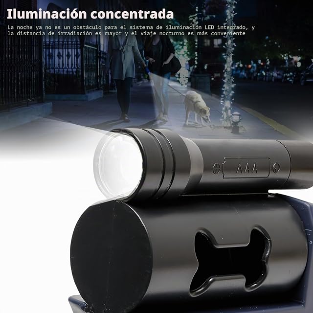 Foto 3 de 7 de Correa retráctil para perros, 300 cm, correa para perros de doble cabezal, correa giratoria de 360°