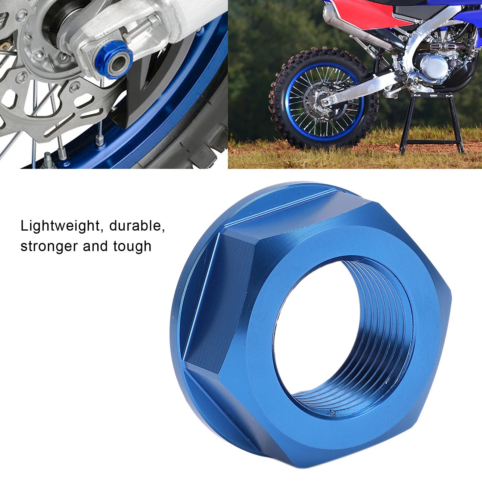 Generic M20xP1.5 Rear Wheel Axle Lock Nut For Yamaha YZ125 YZ250 WR250F Dirt Bikes (Blue)