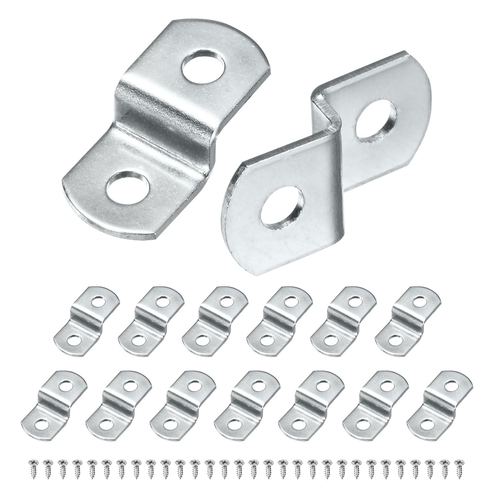 M METERXITY 15Pcs Offset Canvas Clips 1.03 x 0.52in with 30 Screws, Silver