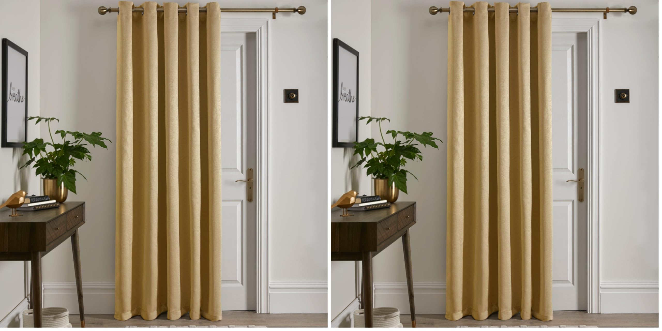 Rideau de porte ocre pour salon moderne et chaleureux panneau thermique Fusion