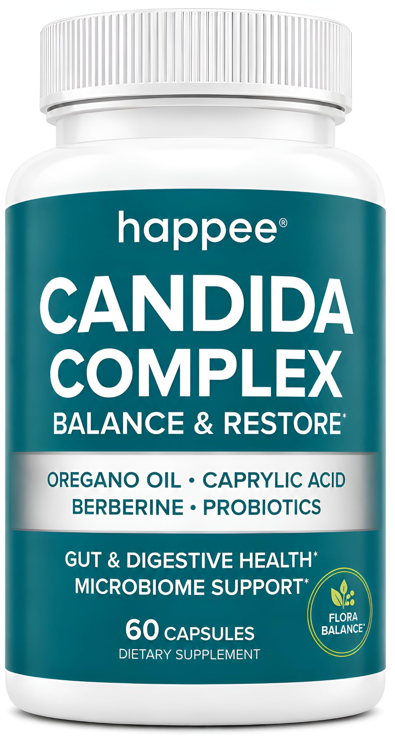 Happee Candida Cleanse Detox Supplement, Gut & Digestive Complex Support