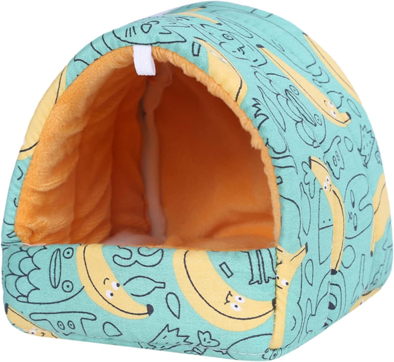 MNSYD Mini Invierno Conejo Ardilla Caja, cobayas, Nido, Dormir Animales Pequeños Cama Hámster Casa Cálido Ambiente Decoración, M Divertido plátano