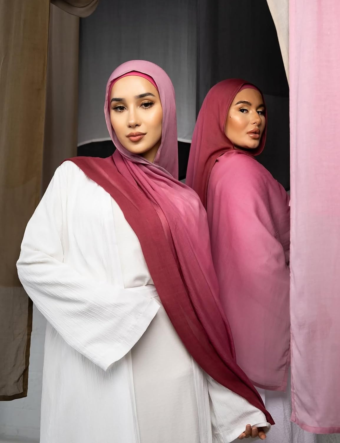 Ombre Modal Hijab Scarf for Women Muslim, Soft Lightweight Headscarf - Image 2