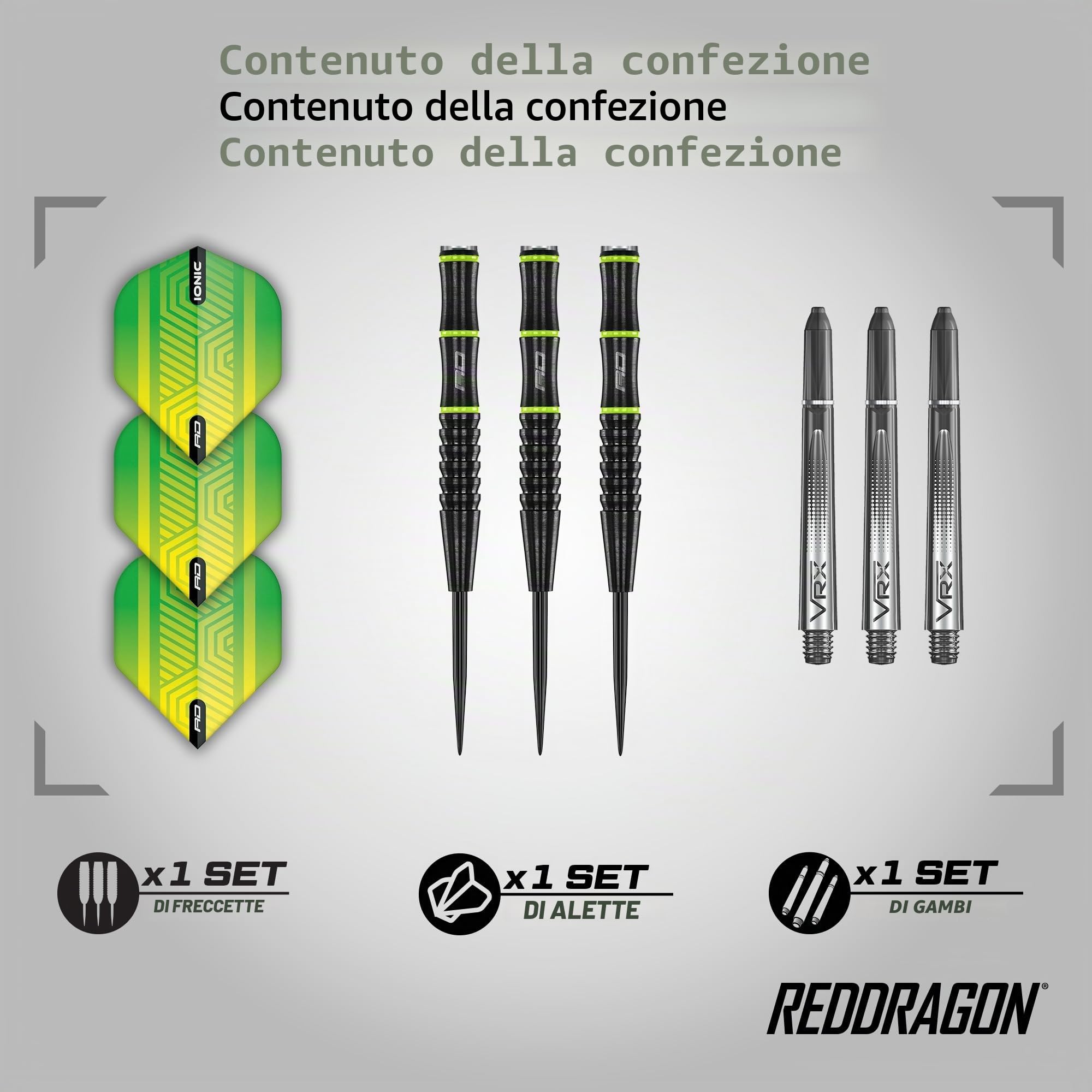 RED DRAGON Freestyle 21g, 23g, 22g o 24g Freccette Tungsteno con Punta Acciacio, Voli e Freccette Aste