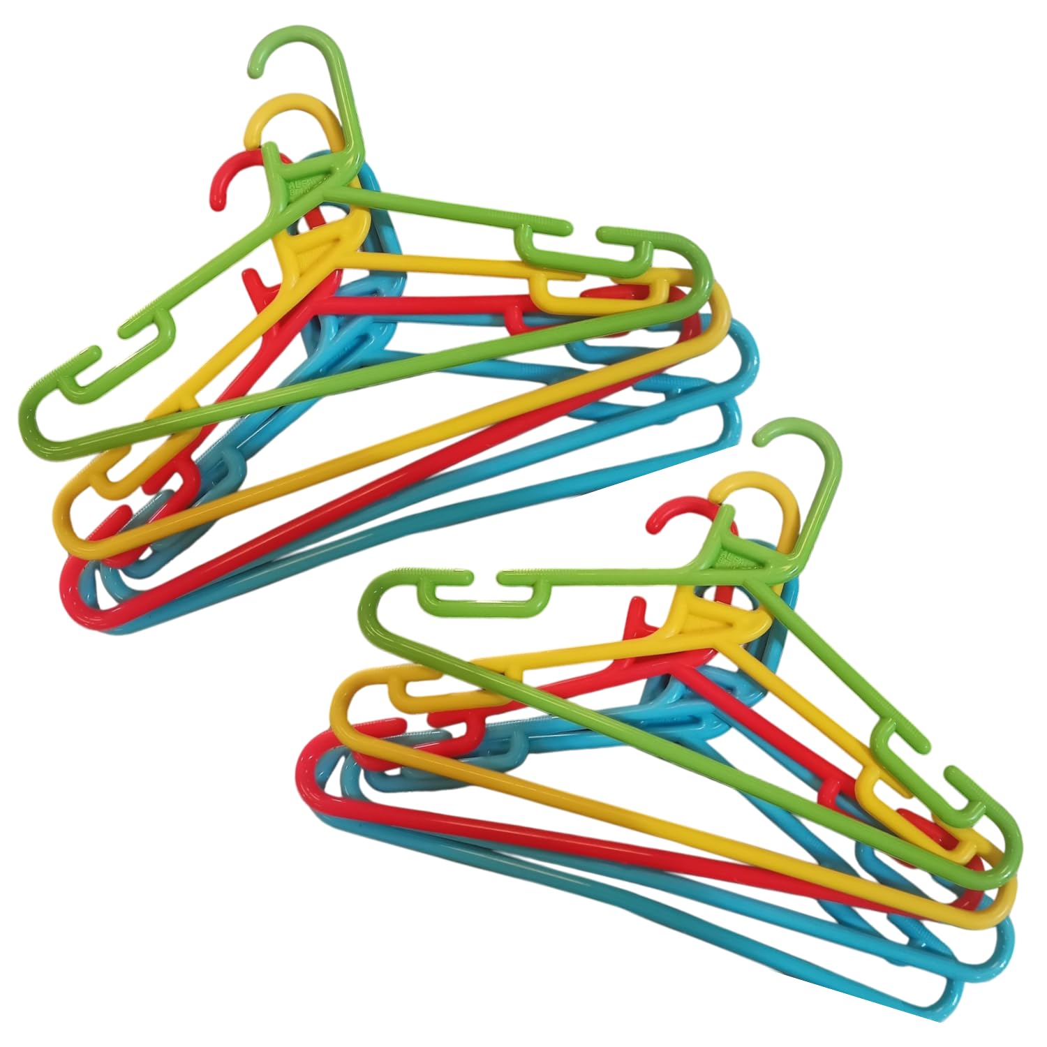 Go Hooked Kids Clothes Hangers with Smooth Finish and Non-Slip Grooves Pack of 10 | Baby Clothes Hanger Wardrobe Storage Organizer | Durable Plastic Hanger for Baby, Toddler Clothes (Multicolor)-image-23