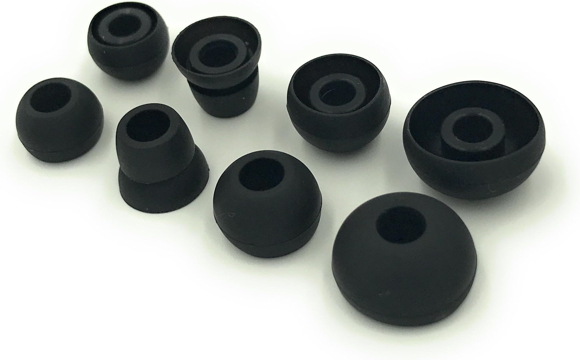 Black Replacement Earbud Tips for Powerbeats 3, Powerbeats 2, Small, Medium, Large, Double Flange