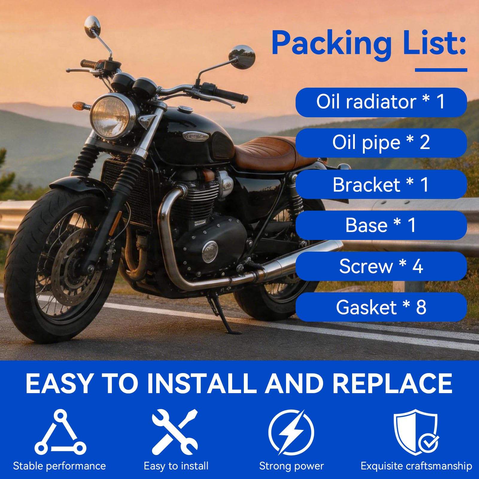 HERCHR Dispositivo di Raffreddamento Dell'olio per Moto, Universale Set di Radiatori per Olio Motore, Sistema di Raffreddamento, Kit di Ricambio per 125, 50cc, 150cc, Dirt Pit Bike