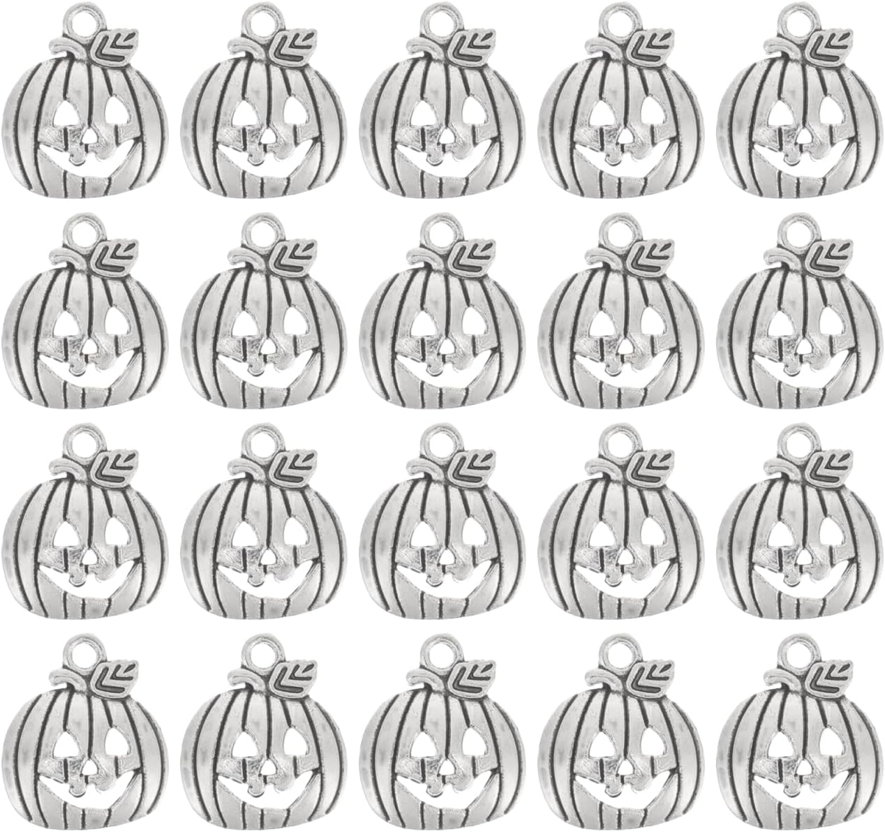 HEALLILY 100Pcs Pumpkin Charms for Jewelry Making Bulk Metal Pendant Ornaments Halloween Diy Beads for Bracelet Necklace Earring Crafts