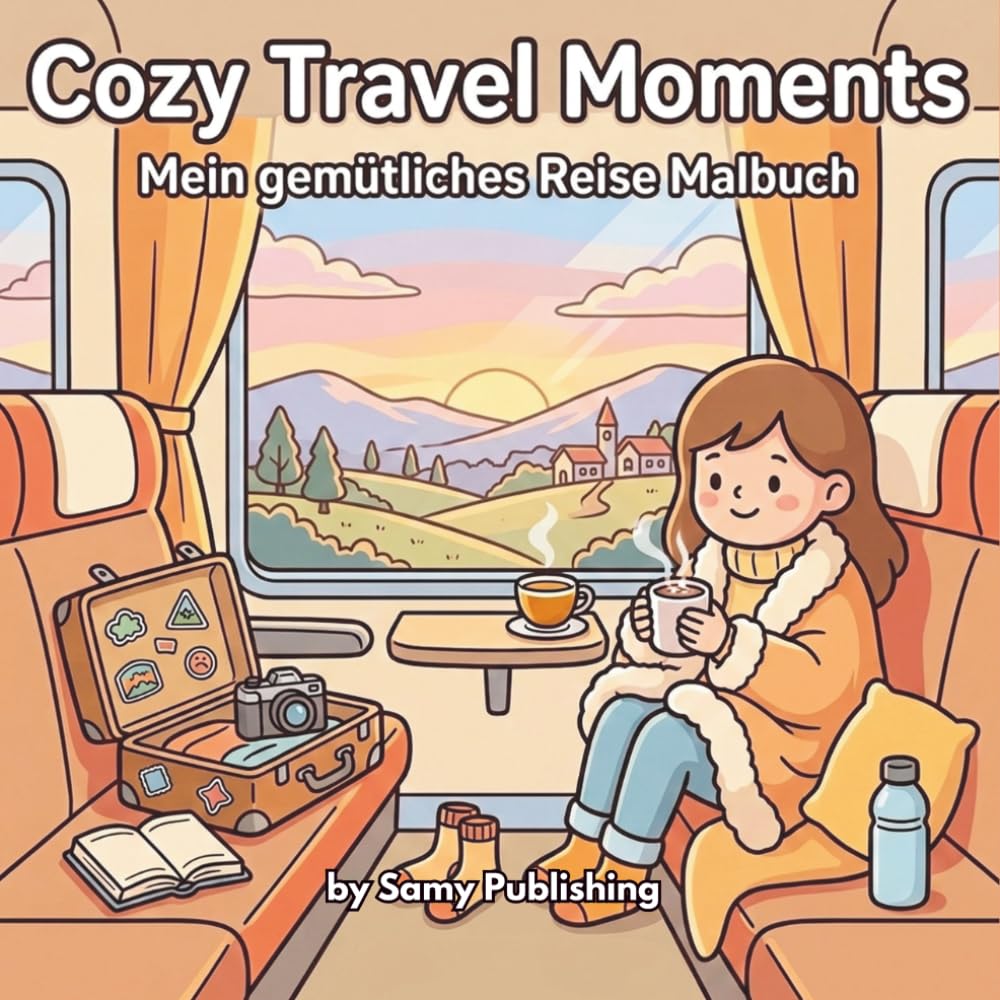 Cozy Travel Moments – Mein gemütliches Reise Malbuch: 40 Ausmalbilder mit entspannten Reise- und Urlaubsszenen zum Abschalten und Wohlfühlen für Jugendliche und Erwachsene