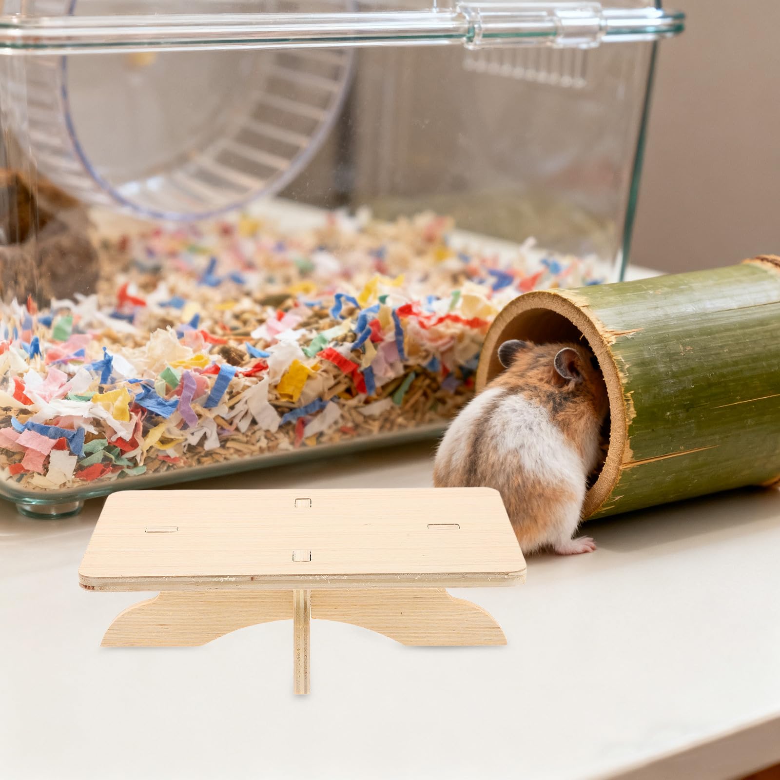 Spielplattform aus Holz für Hamster – Spielplattform aus Holz für Kleintiere – Käfigzubehör für Zwerghamster und andere Kleintiere, 20 x 12 cm