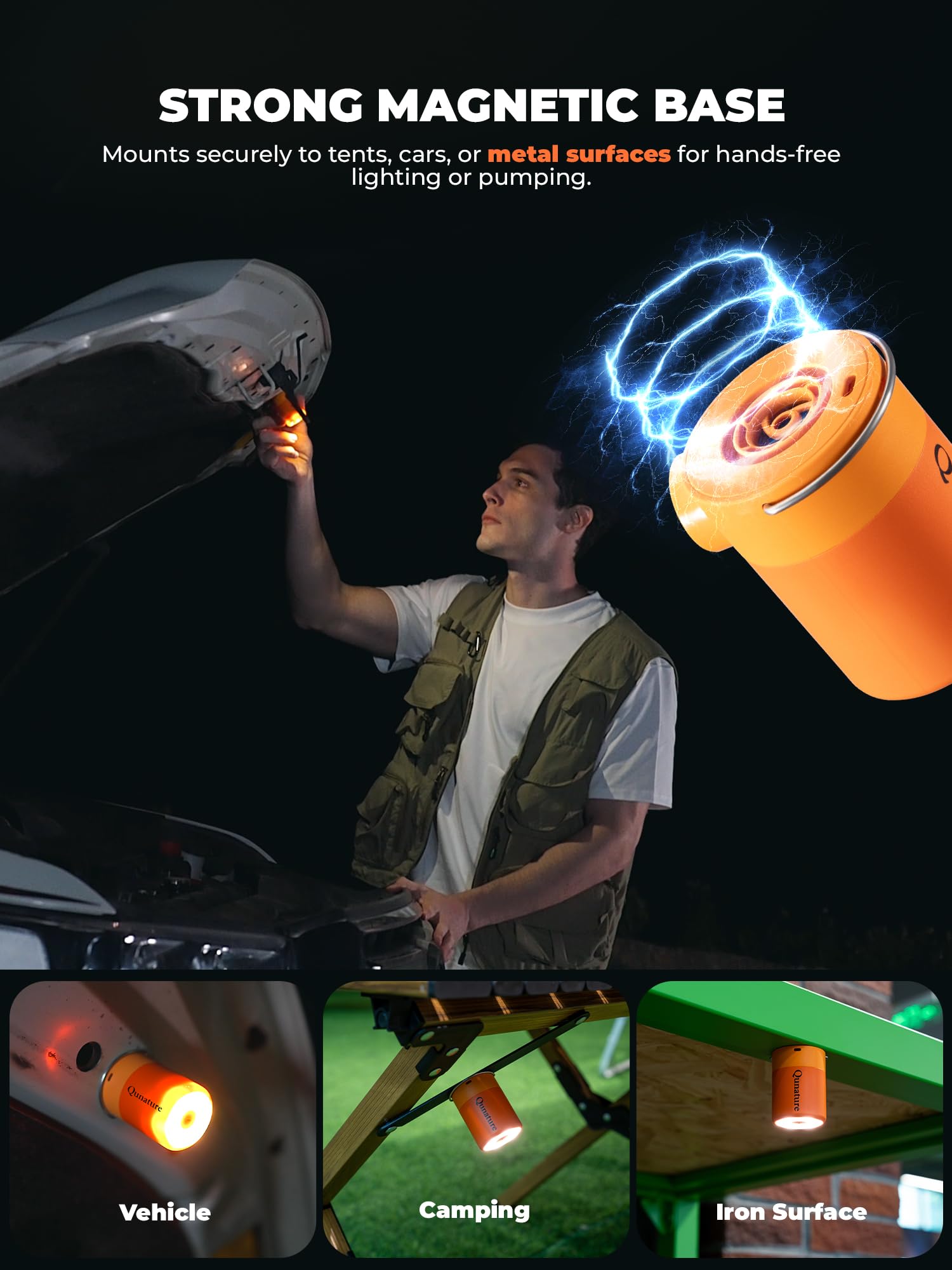 Mini Bomba de Aire Eléctrica 400 L/Min, 5 kPa Inflador Eléctrico con Batería 1500 mAh, 2 en 1 Magnética Recargable Ultraligero para Inflar y Desinflar Colchones Hinchables, Camping, Piscinas