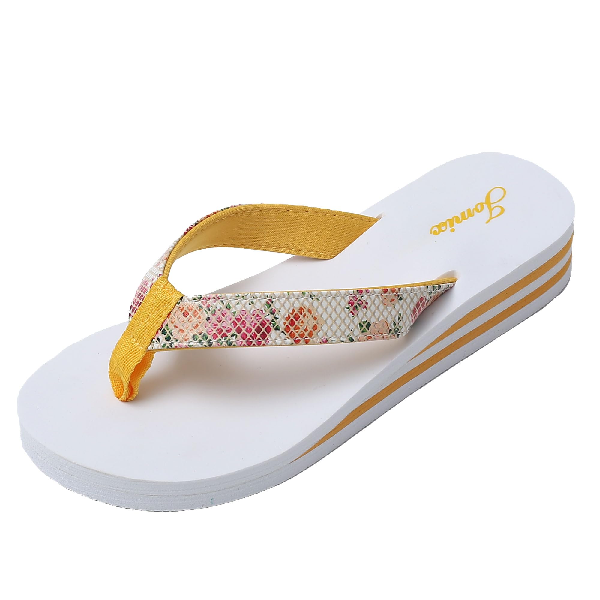 JOMIX Chanclas Mujer Playa Verano Sandalias de Dedo con Cuña Chanclas Piscina Mujer Mar Baño Ducha Zapatillas Casa Espuma Chanclas de Dedo en Colores Degradados