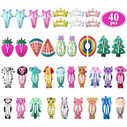 Miniatura 7 de Funtopia Pinzas para el cabello para niñas, 100 piezas de broches de metal antideslizantes, pasadores para niños, adolescentes y mujeres, lindos